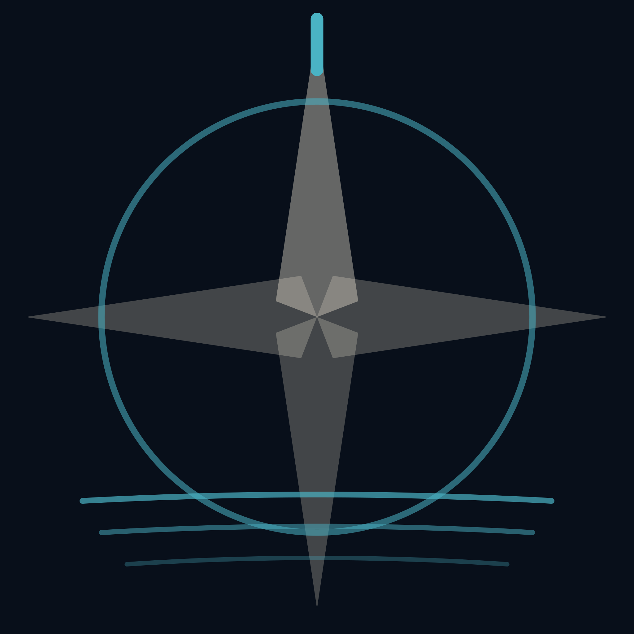 JEMS Marine compass and ship-mark logo